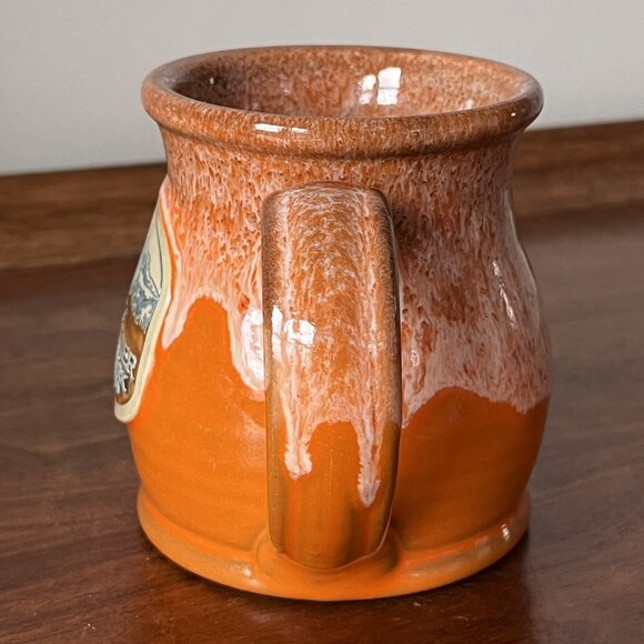 Deneen Pottery Mount Rainier National Park Belly Mug 2021 Orange 13 oz. Handmade - Picture 6 of 11